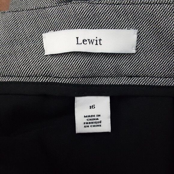 LEWIT -  NEW Slim Ankle Pants Black Micro Tweed 16 - Picture 4 of 5